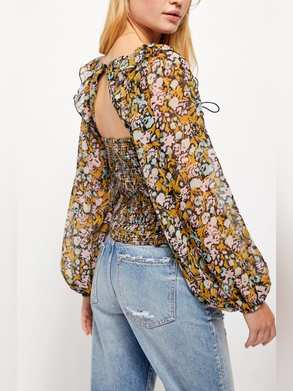 Free People Mabel Printed Blouse Size XS - Picture 2 of 16